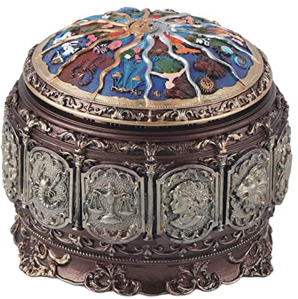 VIFERR Vintage Sternzeichen Spieluhr, Spieluhr mit 12 Sternbildern und Rotierender Göttin, Funkelndes LED-Licht, Spieluhr, Geschenk Für Geburtstag, Weihnachten, Valentinstag (Fische)