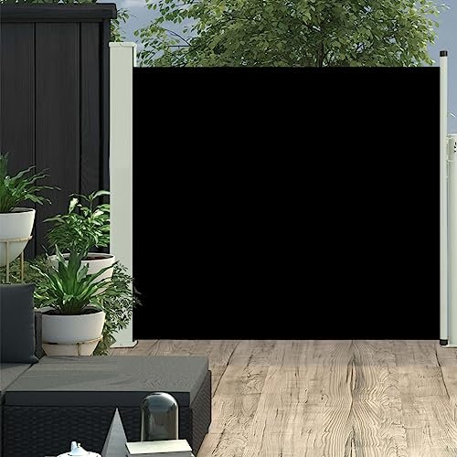 WIFESE Toldo Lateral retráctil de jardín Negro 100x300 cm Toldo Horizontal Exterior Separador Terraza Exterior Toldos Cortavientos Toldos Laterales Exterior Toldo para Patio Balcon Jardin