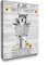 Luslya Husky Dog Badezimmer Leinwand Wandkunst Lustiger Husky sitzt in Toilette Gemälde Wanddekoration Gerahmtes Bauernhaus Hund Poster Zuhause für Badezimmer WC Dekoration 30,5 x 40,6 cm