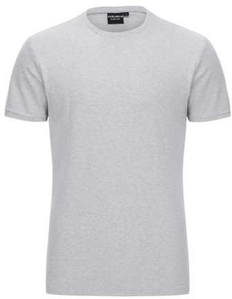 Carlheim Men's Classic Joel Crewneck T-Shirt, Grey, Large