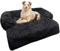 bluzelle Sofaschutz Hundebett für kleine & mittelgroße Hunde, Hundedecke für Couch Sofa Cover, Plüsch Hundesofa Schutzdecke rutschfest Wasserdicht Waschbar Abnehmbarer Bezug, Farbe:Schwarz