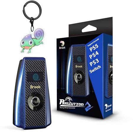 Brook Ras1ution 2 con portachiavi - Convertitore ruota da corsa per giochi di corse sulle console originali PS3/PS4/PS5/Switch [Versione esclusiva]