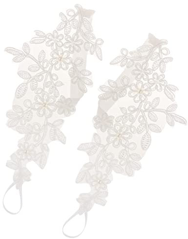 Harilla Bracelets de Cheville en Perles Blanches pour Mariée