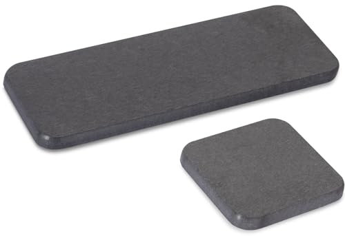 Wasserabsorbierende Steinablage für Waschbecken, Kieselgur-Tablett, schnell trocknend, Seifenhalter, Küchenspüle, Organizer für moderne Wohnkultur, Dunkelgrau, 2 Stück