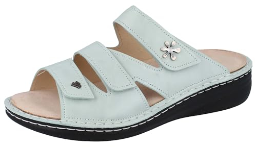 Finn Comfort Grenada Damen Pantolette grün Mint Poncho Glattleder
