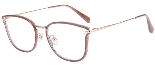 GUDVUE Blue Light Glasses Ultra Lightweight Oval Reading/Gaming/TV/Phones for Women/Men, Anti Glare/UV400/Eye Strainer, Cat Eye, Rose Gold, Cat Eye Rose Gold, Cat Eye Rose Gold