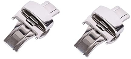 VALICLUD 2stücke Edelstahl Uhrenfaltschließe Mit Doppel-drückverschluss Für Armbänder Silber Robuste Und Langlebige Schnalle Für Hohen Stilvolle Akzente