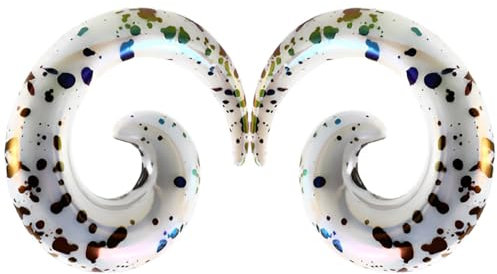 Decentraland 1 Paar Weiß 2 mm(12 G) Acryl Dehnspiralen Plugs Tunnel Kegel Dehnungsschnecke Acrylkegel Ohrstecker Dehnschnecke Set Ohrringe Dehnstab Piercing Spirale Ohr Expander Frauen Herren