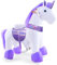 PonyCycle Einhorn mit Rollen, für Kinder 3–4 Jahre, 76cm Hoch, Reitpferd mit Rollen mit Handbremse und Klang, Plüsch Einhorn Reittier, Lila Einhorn Schaukeltier, Klassisches Modell U - Ux306