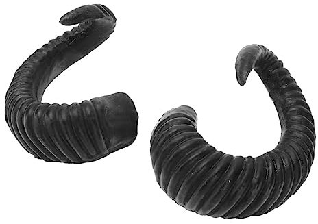 HOLIDYOYO 1 Paar Cosplay-Hörner Schaf Widder Hörner Ochsenhorn Haarspange Haarband Horn halloween kopfschmuck halloween kopfbedeckung Haartracht Halloween-Stirnbänder Plastik Black