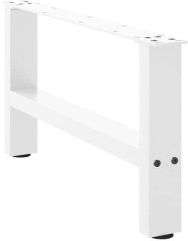 vidaXL Pieds de Table Basse Blanc 2 pièces 70 x (30-31) cm Acier