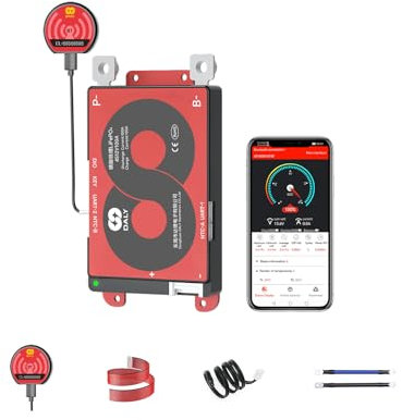 DALY Smart BMS 4S-24S 40A to 500A with Bluetooth and CAN 485 Communication Protection Board for LifePO4 Lithium Battery Pack(LifePO4 4S 12V, 100A)