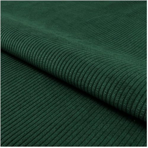 Fabreco CORDSTOFF Meterware TORANOS (100 cm x 142 cm) – Gewicht 330 g/m2 – Feincord Stoff Meterware für Sofa & Stühle – Polsterstoff für Möbelstoff – Möbelstoffe, Dekostoff & Stoffe DIY (Grün)