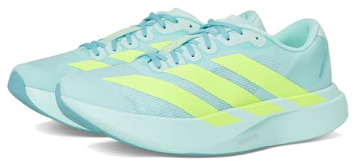 adidas Women's Adizero Evo Sl Running Shoes, Semi Flash Aqua/Lucid Lemon/Mint Ton, 8