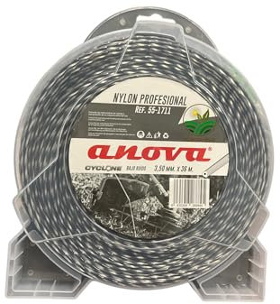 AGRINOBLE Hilo desbrozadora de Nylon Trenzado bicomponente Profesional 3.50mm x 36m. A.Cyclone