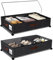 lomonmen 2 Piezas Cajas de Almacenaje Bajo Cama,Caja Bajo Cama con Ruedas,Estructura Metalica,Organizador Zapatos Debajo Cama con Rotación de 360° y Tapa y Ventana de Visua