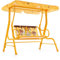 COSTWAY Kids Swing Chair with Adjustable Canopy and Safety Belts, 2 Seat Garden Toddler Swing Bench for Patio Porch Yard (Orange)