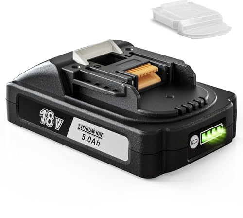 Quantrex 18V 5,0Ah Li-Ion Ersatzakku für Makita Akku BL1860B BL1850B BL1840B BL1830B BL1820B BL1815N mit Kraftstoffanzeige und Werkzeugakkus