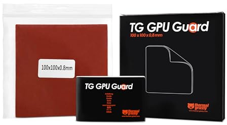 Thermal Grizzly TG GPU Guard 100x100x0.8 mm Foam Gasket | Highly compressible, gallium-resistant, protects SMDs, liquid metal, custom cut, GPU die, conductive TIMs