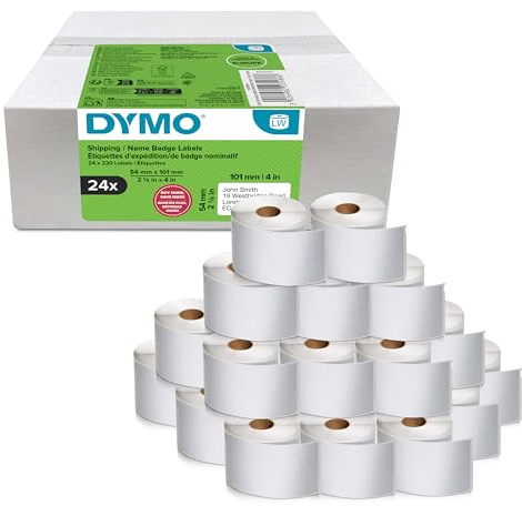 DYMO LW etichette originali grandi per spedizioni | 54x101 mm | 24 rotoli da 220 etichette facili da staccare (5.280 pezzi) | autoadesive | per etichettatrici LabelWriter