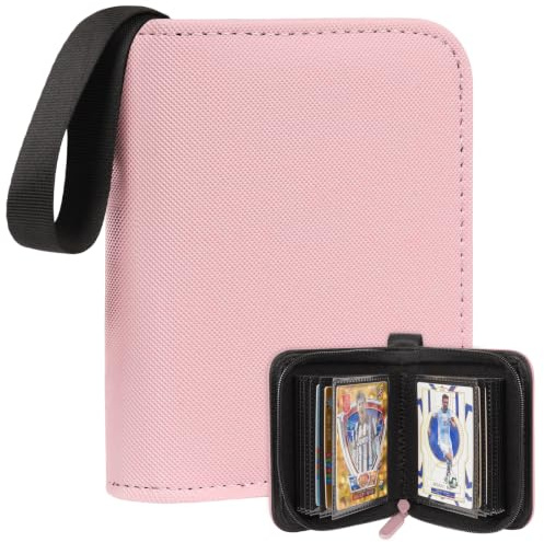 1 Pocket Card Binder – Collectible Trading Card Album, Single Card Holder with 20 Pages, Holds 40 Cards, Side-Loading Mini Binder for TCG, MTG, Sports, Baseball, Football, Small Sports Card Book,Pink