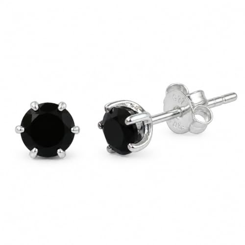 I-be, Onyx schwarz Edelstein Ohrstecker 4 mm, 925 Silber 354421/4