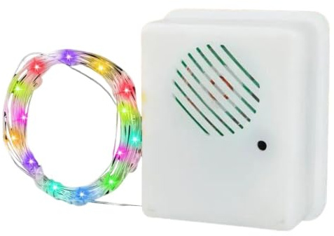 LED-Weihnachts-Lichterkette, batteriebetrieben, 100 cm, Weihnachtsmusik, Party-Dekorationen für Wohnzimmer, Hof, Innen, Kamin, Halloween, Terrasse, Urlaub, Treppen