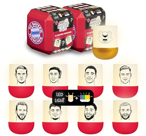 MegaLight EGGY & Friends Blind Box Mini Nachtlichter | FC Bayern München Fanartikel | zufällige Auswahl | 1 aus 9 zum Sammeln | USB-C AKKU | wiederaufladbar | EGGY'S Mystery Lights FCB