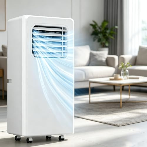 ZHPPED Portable Air Conditioner, 12,000 BTU/18,000 BTU 3-in-1 AC Unit, Air Cooler, Air Purifier, Fan, Dehumidifier, 24h Timer, Remote Control, Window Kit, Class A Rating 12000BTU