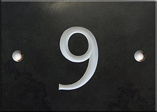 Engraved Slate House number sign - 1 to 99 (select your number here) - number 9 (Same Day Dispatch by 1st class Post!!!)