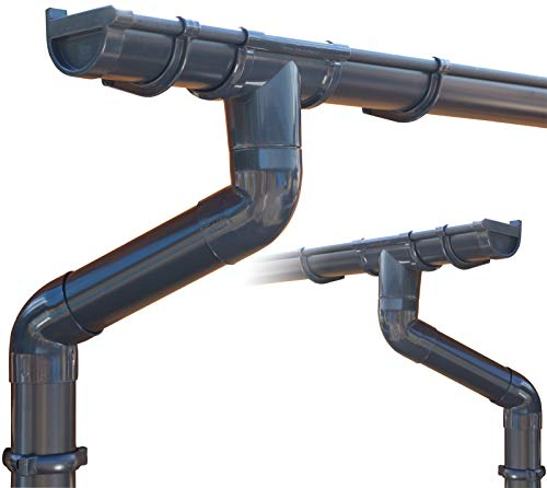 Komplettes Dachrinnen Set bis 5.25 m | Anthrazit | GD16 | Satteldach (2 Dachseiten)