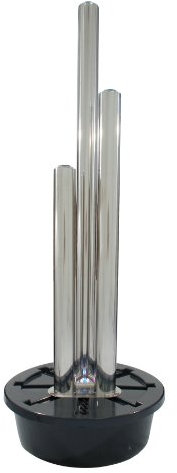 Primrose 121cm Three Polished Tubes Advanced Water Feature With Lights Tubes & Base for Indoor/Outdoor Use