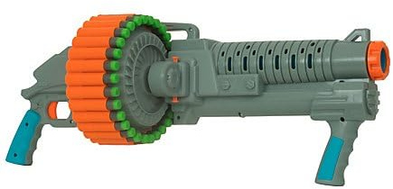 BuzzBee Air Warriors Ultra-Tek Sidewinder Dart-Blaster - Riesiges 30-Schuss Trommelmagazin - Pump-Action Schnellfeuer - Bis zu 22m Reichweite - 30 Darts - Spielzeug-Pumpgun