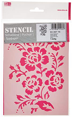 Efco Schablone in 1 Design, Motiv Wildrose, Kunststoff, durchsichtig, A5