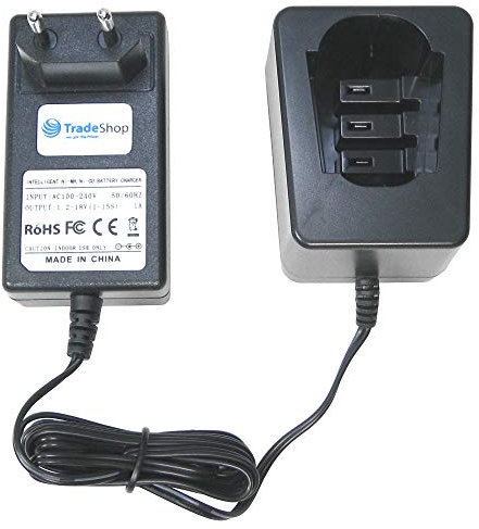 Trade-Shop Chargeur de batterie universel 1,2 V 18 V pour Metabo SBZ 14.4 Impuls BS 12 SP BSZ 12 BSZ 12 Impuls BSZ 12 Premium BZ 12 SP SSP 12 BS 9.6 BS9.6