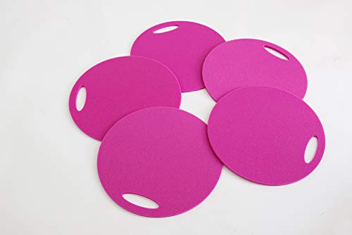 Yate Set 5 x Schaumstoff Sitzkissen PINK wasserdicht Sitzunterlage 350mm x 8mm Round Seat mit Griff für Outdoor Camping Konzerte Waldbühnen Kindergärten wasserdicht schmutzabweisend …