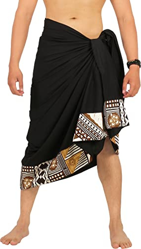 LA LEELA Men's Swimwear Cover Up Summer Pareo Sarong One Size Kohl