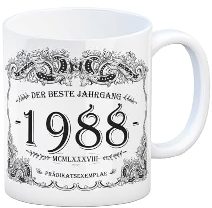 trendaffe 1988 der beste Jahrgang Kaffeebecher - ein tolles Geschenk zum Geburtstag für Wein Liebhaber und alle die im Jahr 1988 geboren sind.
