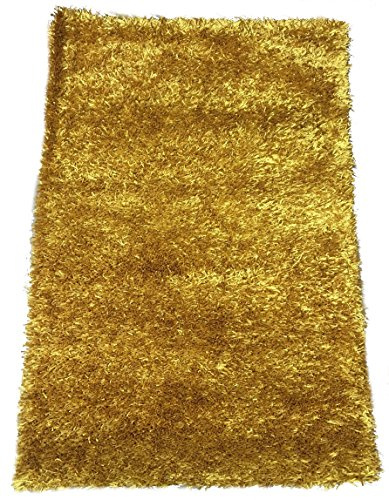 GOLD CUT CORD RUG 70cm x 120cm SOFT AND TEXTURED ELEGANT STYLISH LIVING HOME