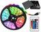 aijiaer Bande lumineuse LED 5050 à piles, 2 m, bande lumineuse étanche, flexible, changement de couleurs, RVB, 60 LED, 5 V, avec télécommande RF