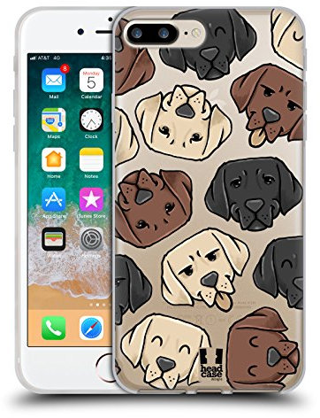 Head Case Designs Labrador Retriever Patrones de Cabeza de Perro Carcasa de Gel de Silicona Compatible con Apple iPhone 7 Plus/iPhone 8 Plus