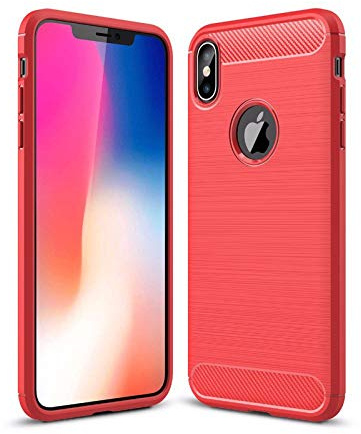 Case für Apple iPhone XS Max Hülle 6.5 Zoll Dünn Cover Schutzhülle Outdoor Handyhülle aus TPU Stoßfest Extra Schutz Robust Rot