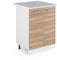 Vicco Küchenunterschrank R-Line, Küchenkommode, Sonoma/Weiß, 60 cm, AP Marmor