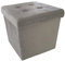 HS-Lighting Sitzhocker Faltbarer Sitzwürfel mit Stauraum, Fußhocker Aufbewahrungsbox mit Deckel, gepolstert, aus Samt, 38x38x38cm(Samt-Grau)
