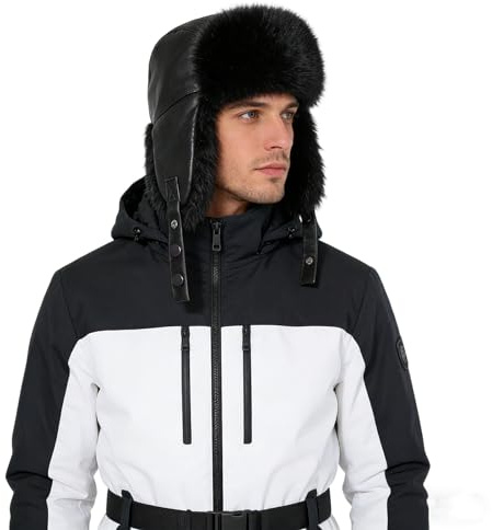 IBLUELOVER Cagoule Homme Chapka Russe Fausse Fourrure Bonnet Hiver Thermique Cache-Oreilles Chapeau Balaclava Moto Ski Chaud Accessoires Vêtements Unisexe Chapeau de Snowboard Camping Voyage Chasse
