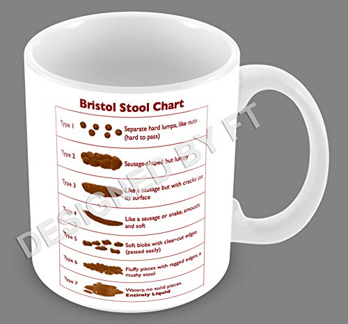 FlyingTurtles FT Bristol Stool Chart Tazza in ceramica bianca, 325 ml, ideale per infermieri e studenti di medicina