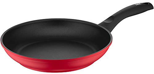 Silit Tarento Bratpfanne Induktion 24 cm, Aluminium beschichtet, Kunststoffgriff, für schonendes Braten, rot