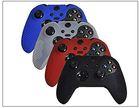 BLUEHOOYSOO Weiche Anti-Rutsch Silikon Controller Cover Skins Daumengriff-Kappen Schutzhülle für Microsoft Xbox One Elite (Rot)