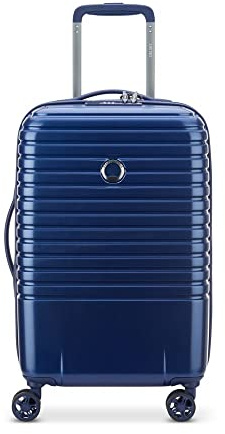 DELSEY Paris - Caumartin Plus - Valise Cabine Rigide - 55x35x25 cm - 41 litres - S - Bleu Acier