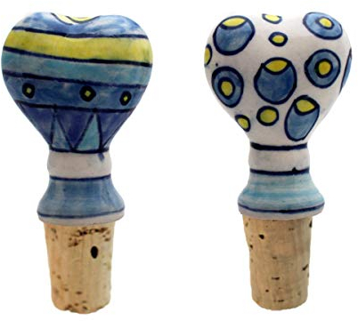 Gall&Zick Flaschenkorken Weinkorken Flaschenverschluss Keramik mit Naturkorken Herz Set/4 (GZM-91)
